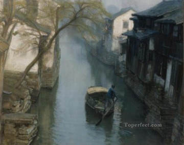 春の柳 1984 山水中国の風景 Oil Paintings
